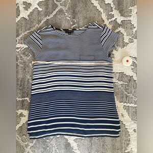 The Limited size XSP extra small petite navy stripe nautical tee top blouse